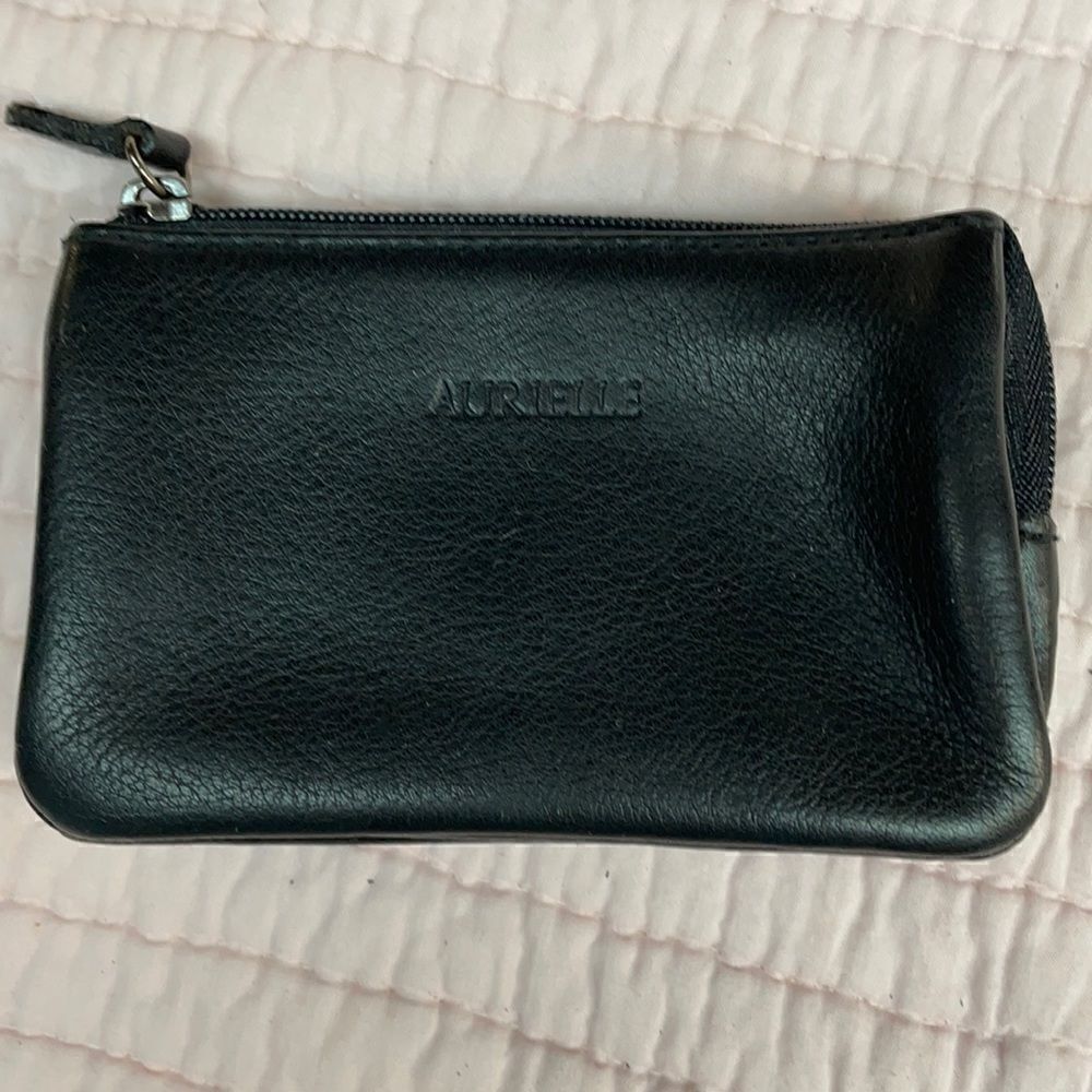 Aurielle Small Wristlet Clutch Black Leather